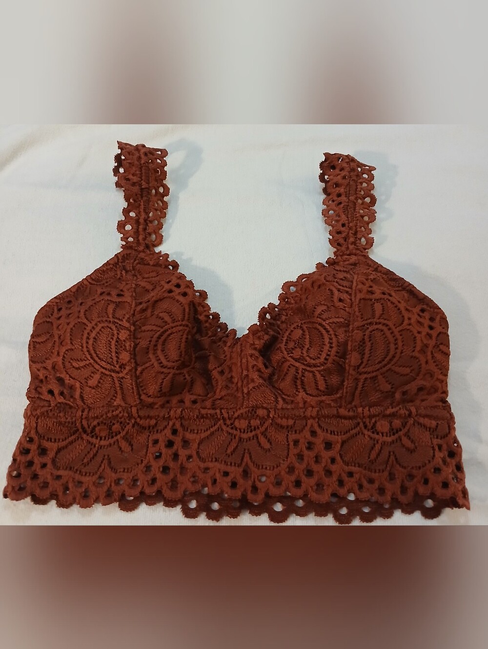 NWOT Lace Bralette Crop Top in Rust